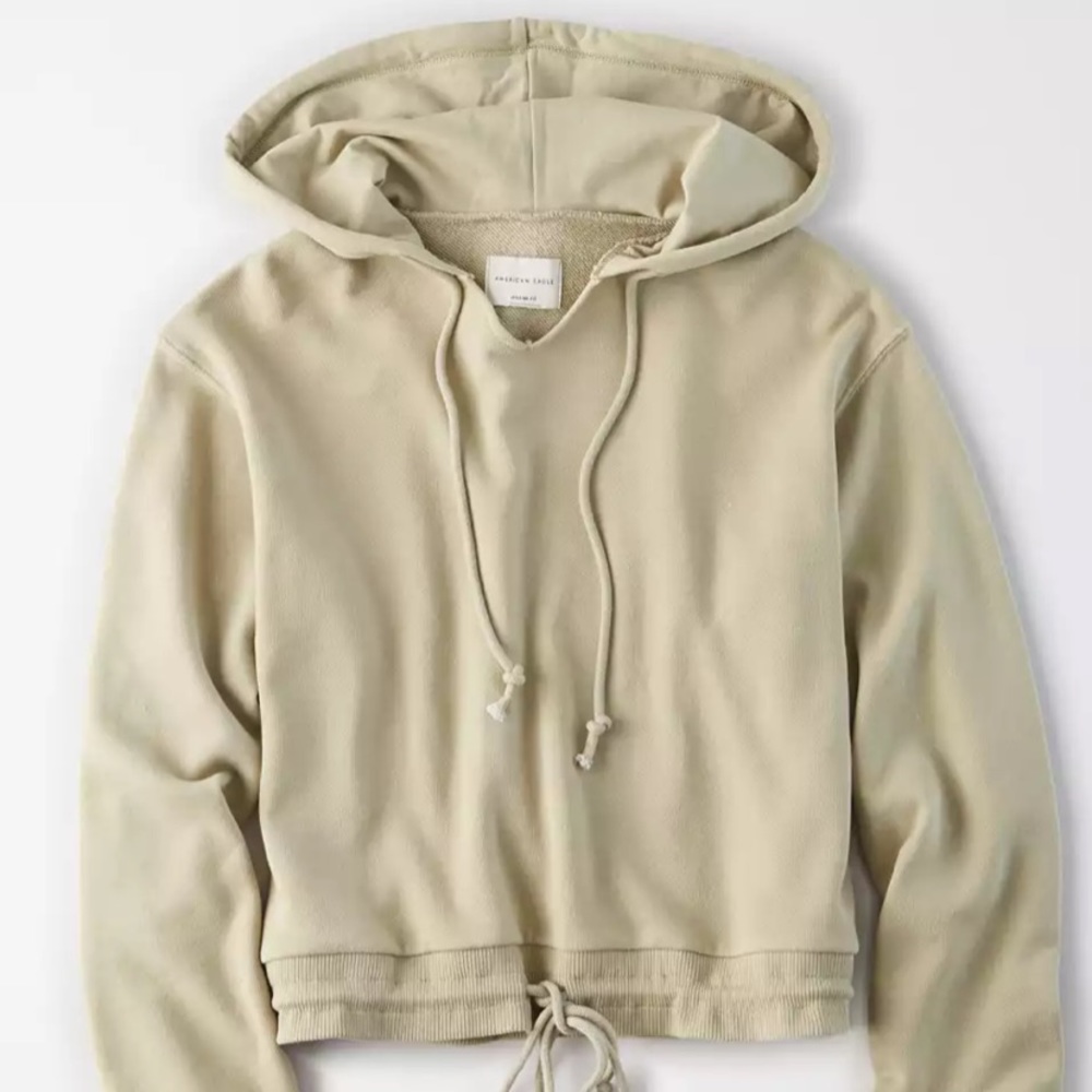 American Eagle Cinched Waist Cropped Hoodie